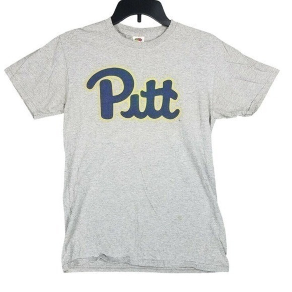 Pitt Fruit of the Loom T-Shirt Womens S Gray Script Logo Game Day Casual